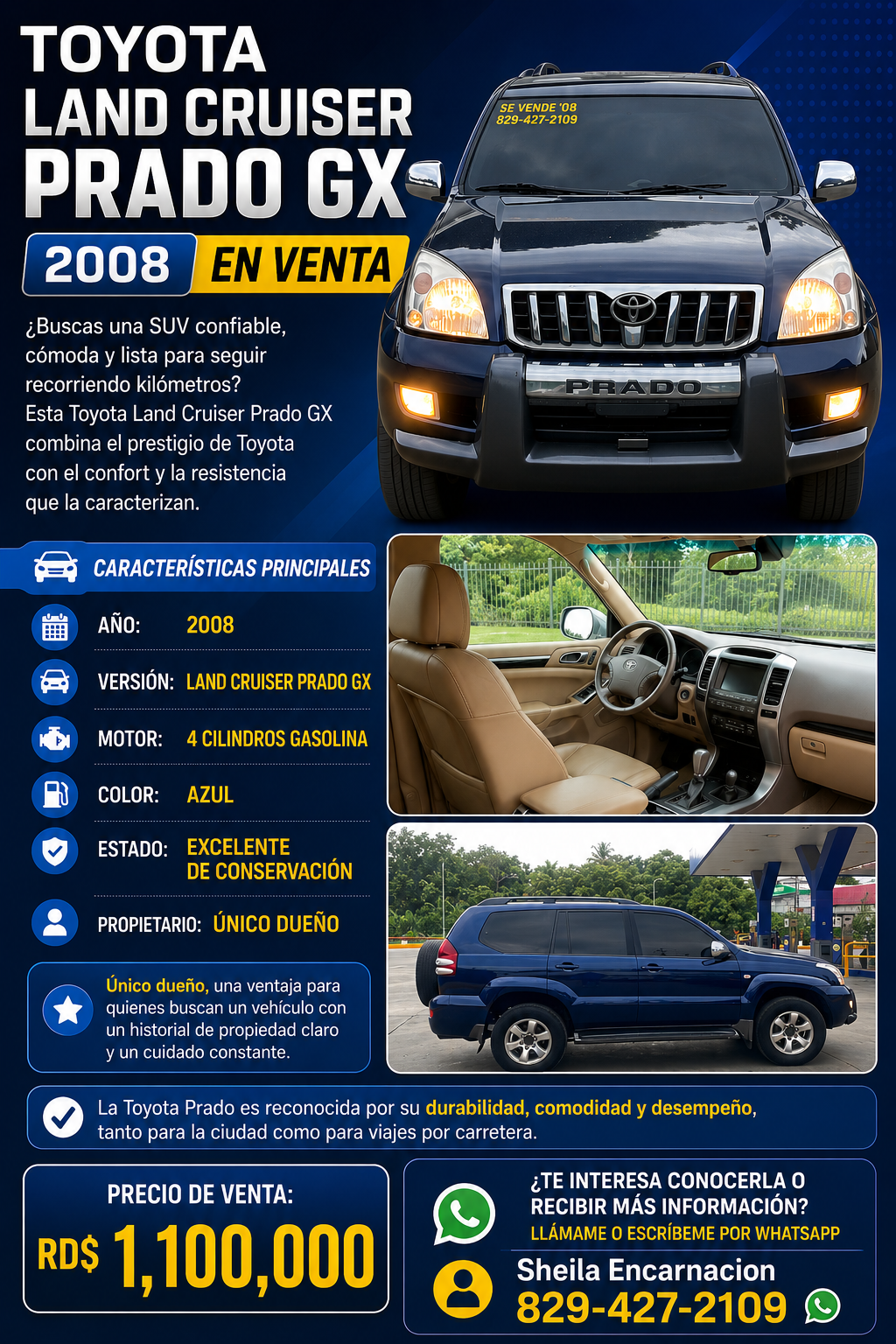 Autos - 🚙💙 Toyota Land Cruiser Prado GX 2008 e