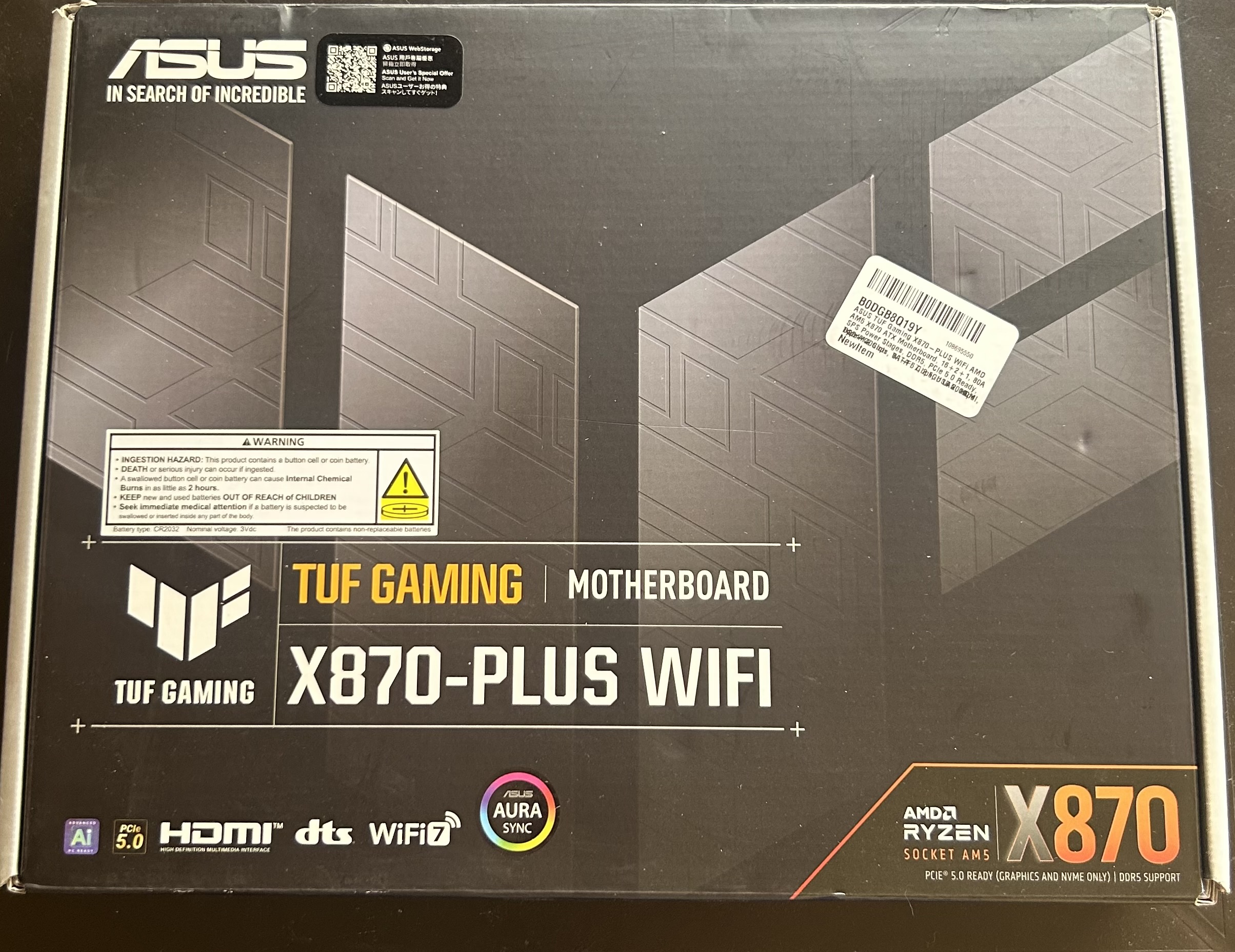 Asus TUF Gaming X870-PLUS-WIFI 7- BLUETOOTH