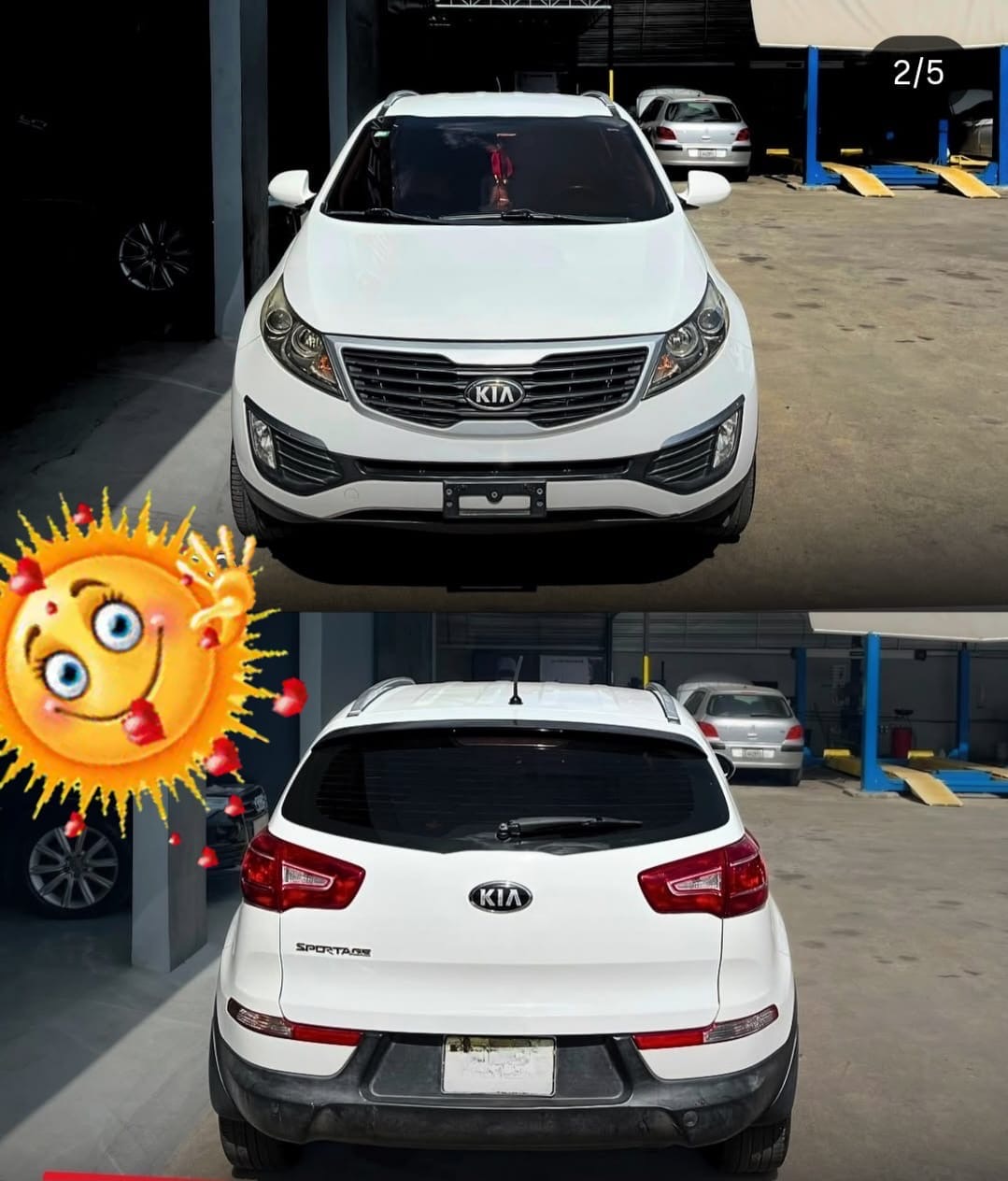 Autos - Una Kia Sportage 2014 
Color blanco 
F