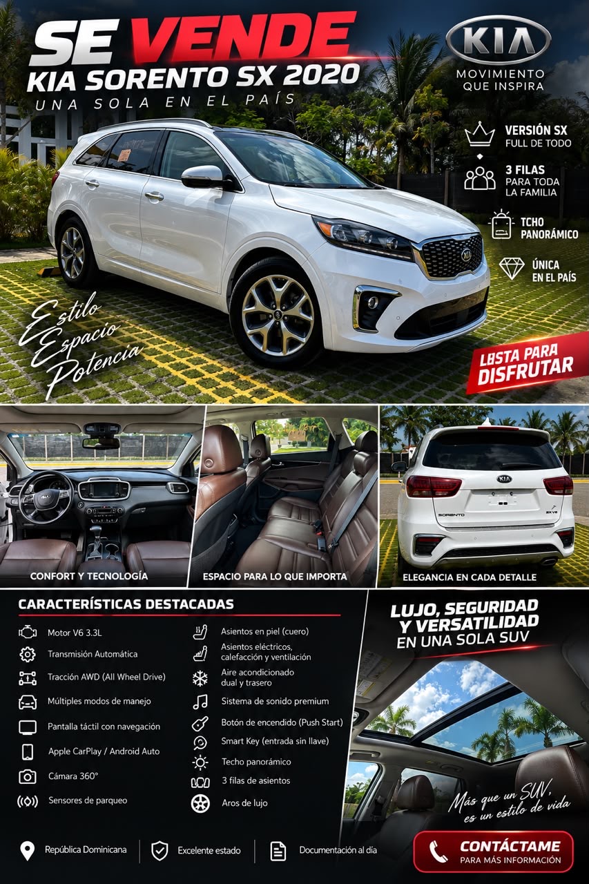 Autos - Kia sorento SX 2020

22,500us 

8493