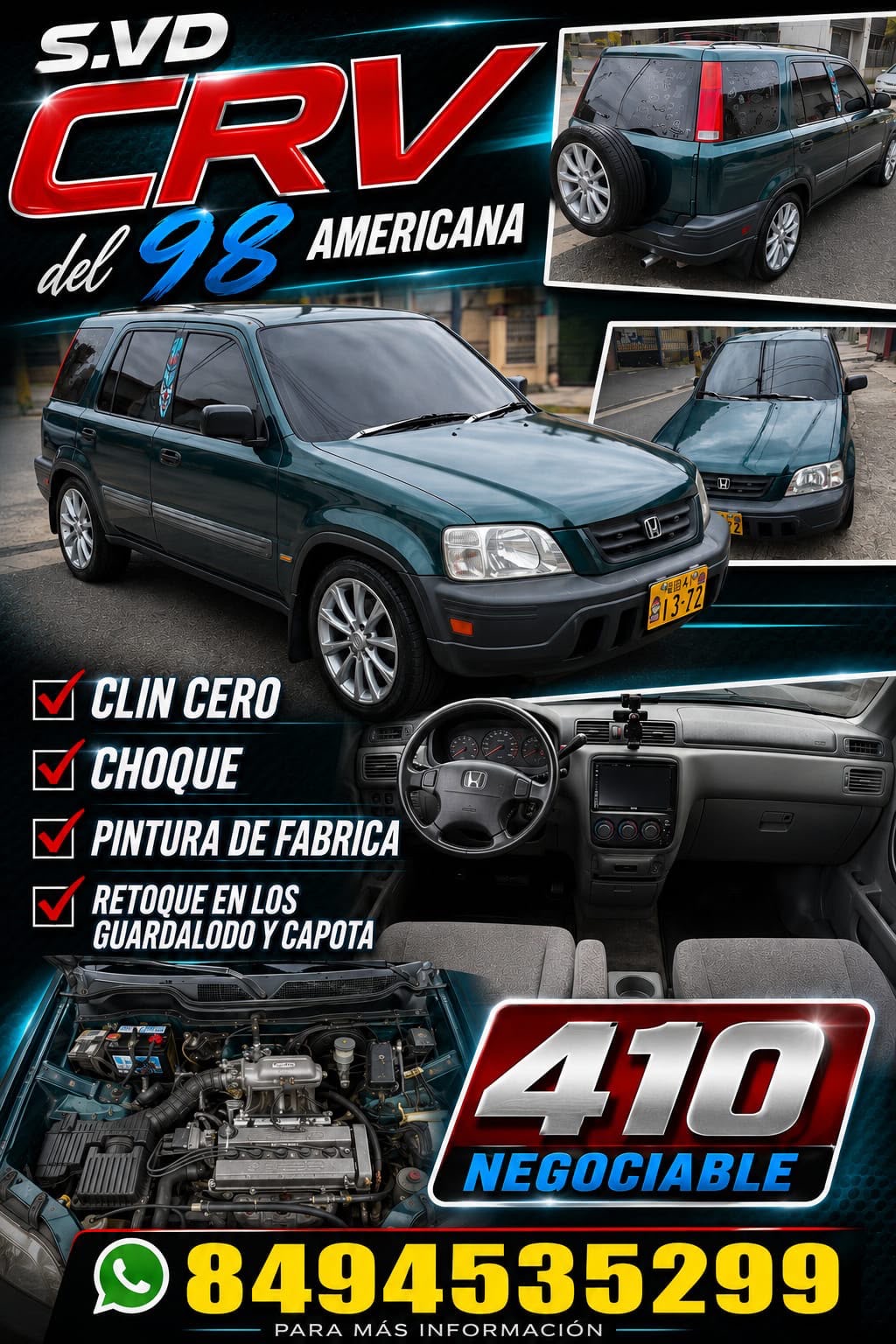Autos - Crv americana 1998  precio 400 negociabl