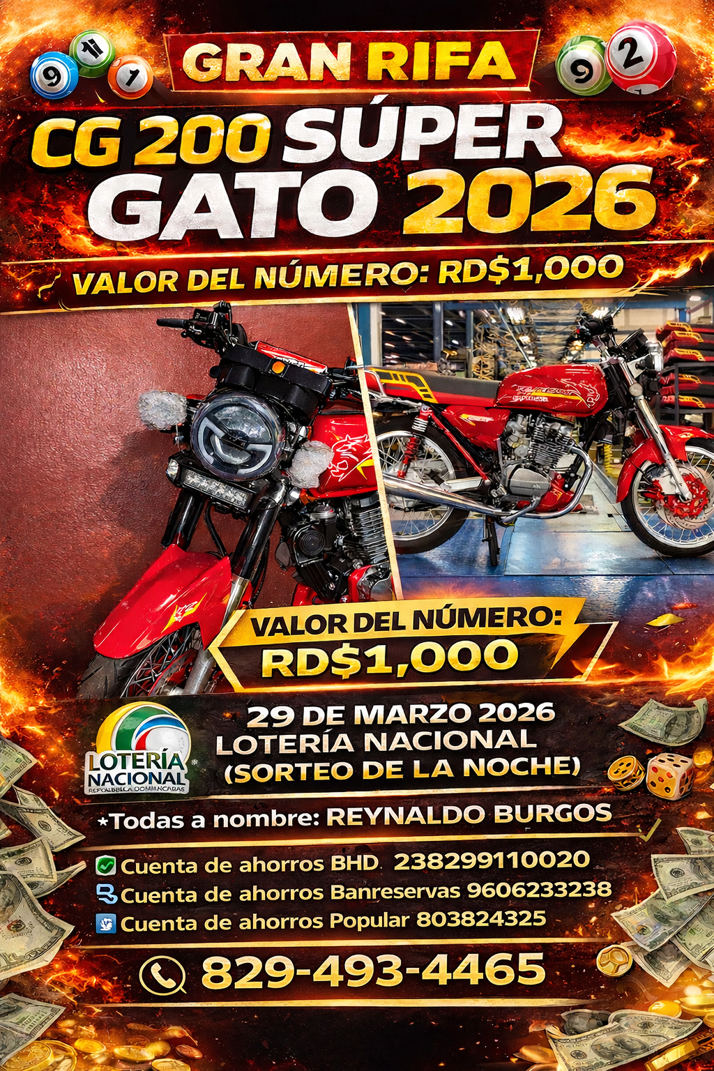 Gran Rifa De un CG 200 Súper Gato 2026