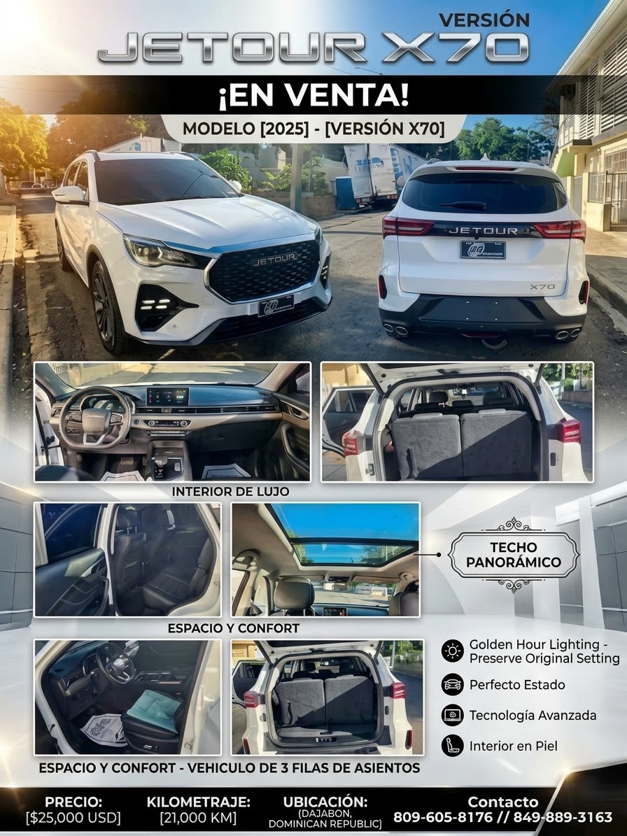 Autos - Yipeta JETOUR X70 FL 2025

$25,000 DOL