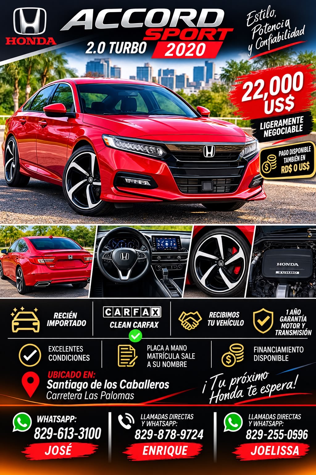 Autos - Honda accord sport 2.0Turbo 2020 

Rec